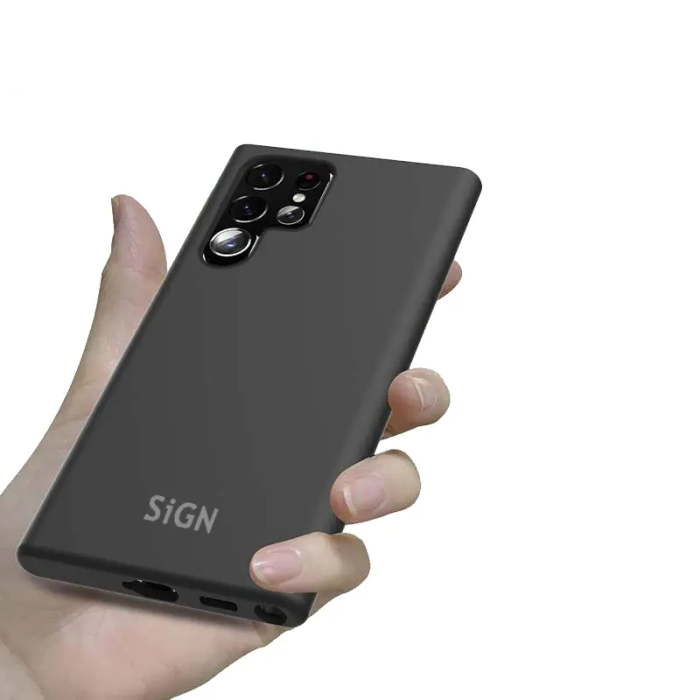 SiGN - SiGN Galaxy S22 Ultra Skal Liquid Silicone - Svart