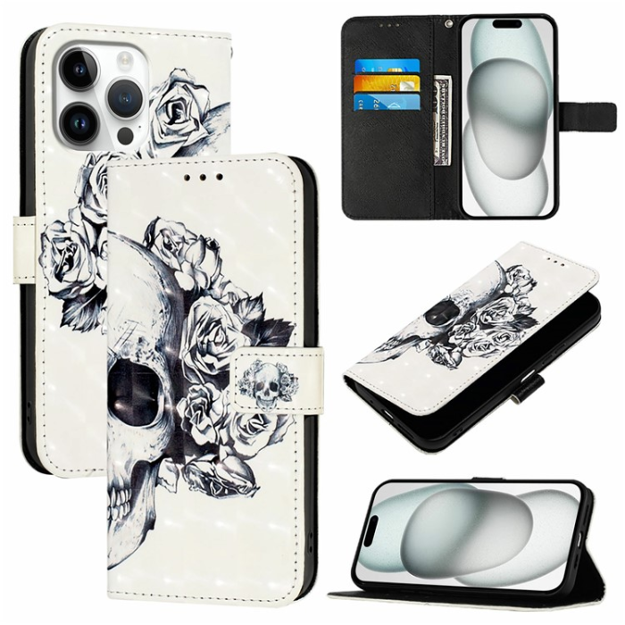 A-One Brand - iPhone 16 Pro Max Plånboksfodral Printing Pattern Med Rem