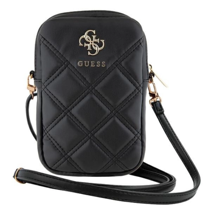 Guess - Guess Mobilväska Zip Quilted 4G - Svart