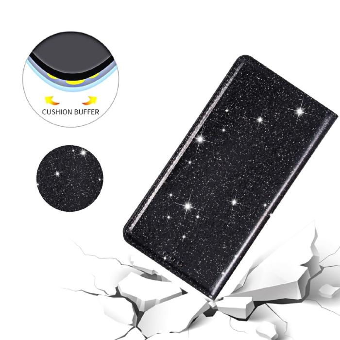 OEM - Glittrande Plånboksfodral iPhone 13 Pro - Svart