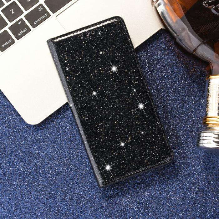 OEM - Glittrande Plånboksfodral iPhone 13 Pro - Svart