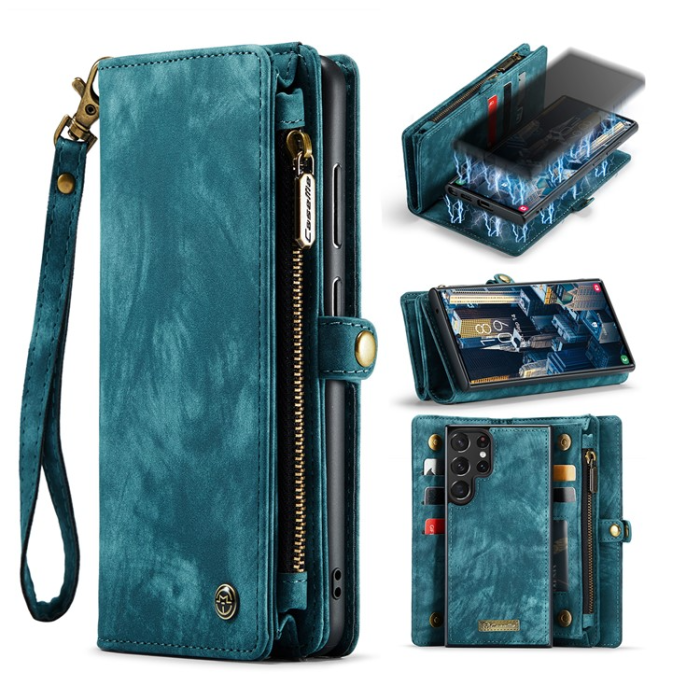 Caseme - Caseme Galaxy S23 Ultra Plånboksfodral Detachable - Blå