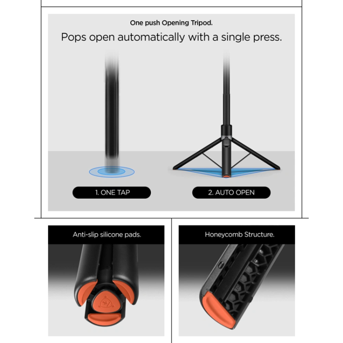 Spigen - Spigen Magsafe Bluetooth Selfiestick Tripod S581W - Svart