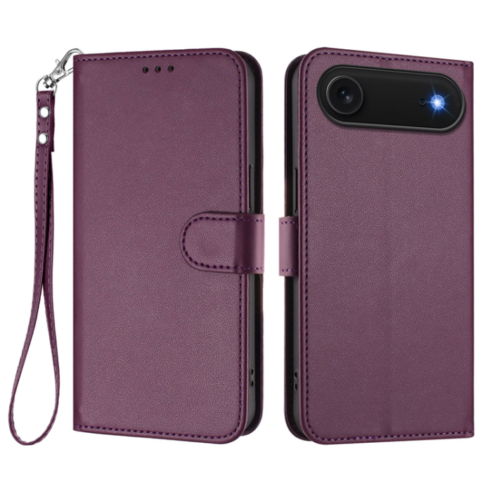 A-One Brand - iPhone 17 Air Plånboksfodral Läder med Handledsrem - Lila