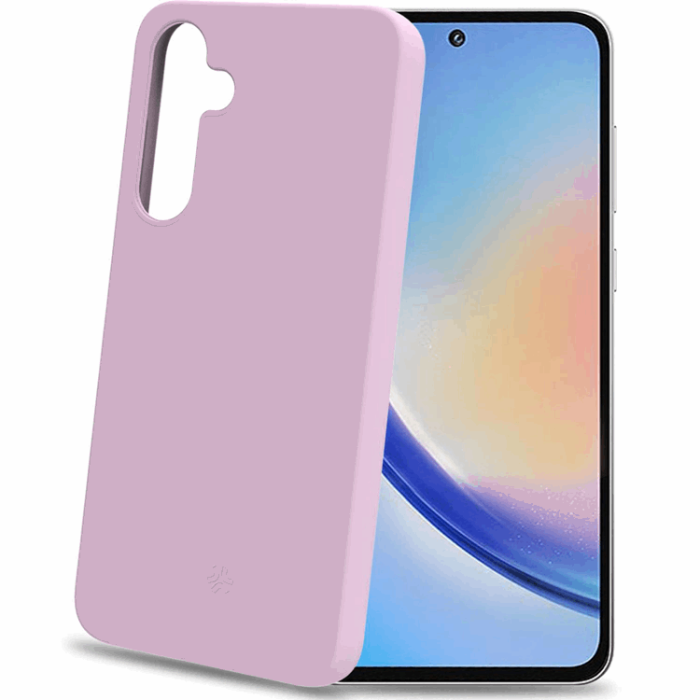 Celly - Celly Galaxy A35 5G Mobilskal Soft Rubber - Rosa