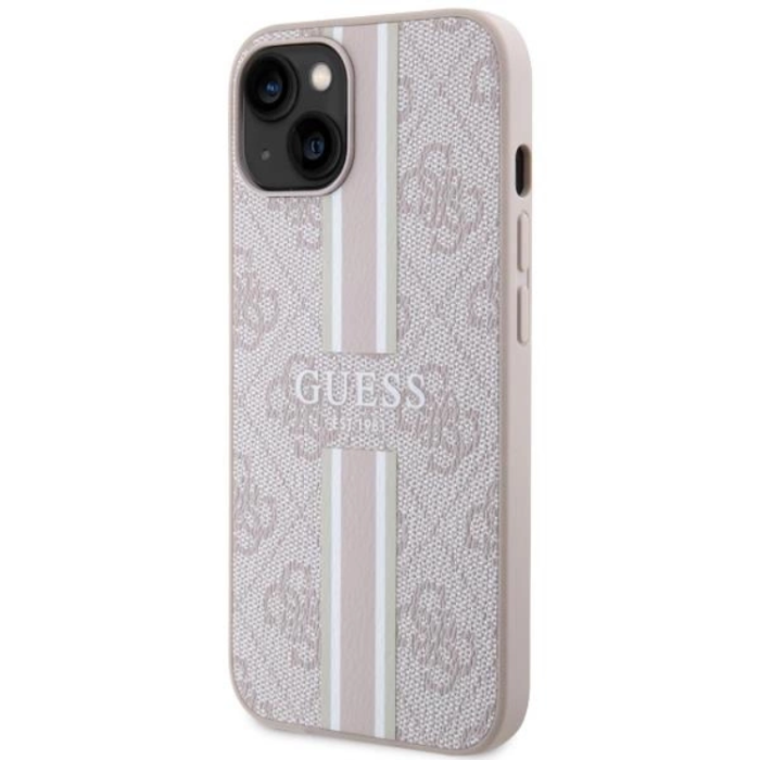 Guess - Guess iPhone 15/14/13 Mobilskal Magsafe Stripes - Rosa