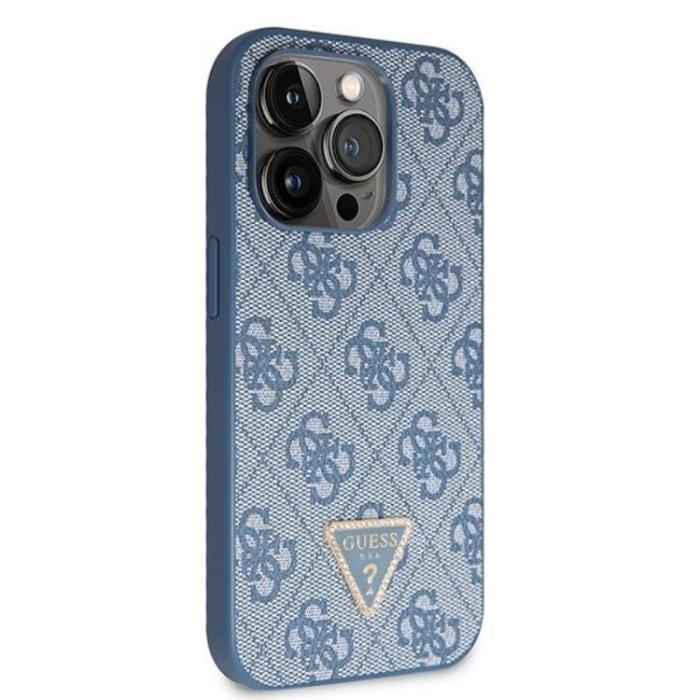 Guess - Guess iPhone 15 Pro Max Mobilskal Crossbody Metall Logo Blå