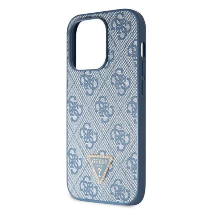 Guess - Guess iPhone 15 Pro Max Mobilskal Crossbody Metall Logo Blå