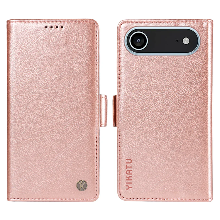 YIKATU iPhone 17 Air Plånboksfodral Litchi Texture - Roséguld | 2353 | AlltMobil