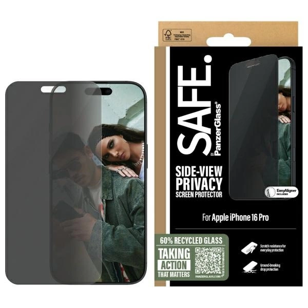 SAFE by PanzerGlass iPhone 16 Pro Plastfilm Skärmskydd Privacy | 5468 | AlltMobil