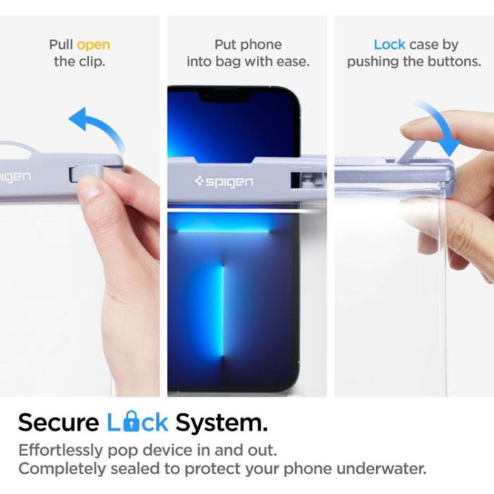 UTGATT - Spigen 2-Pack Universala Vattentät Mobilväskor A601 - Aqua Blå