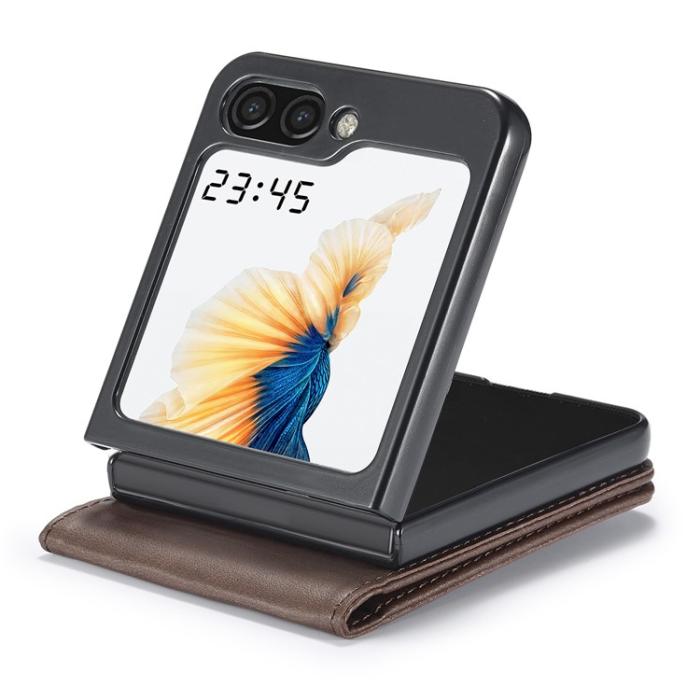 LC.imeeke - LC.IMEEKE Galaxy Z Flip 5 Mobilskal Korthållare Calf - Brun
