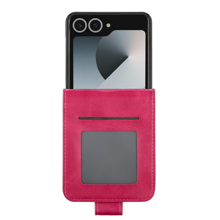 LC.imeeke - LC.IMEEKE Galaxy Z Flip 7 Plånboksfodral Calf Texture - Rosa