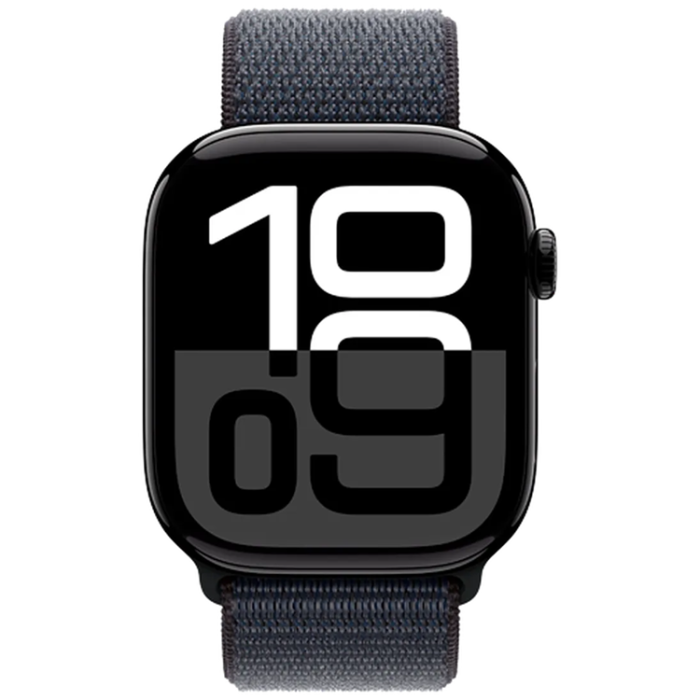 Apple - Apple Watch Series 10 46mm GPS (Jet Black Aluminium - Ink Sport Loop)