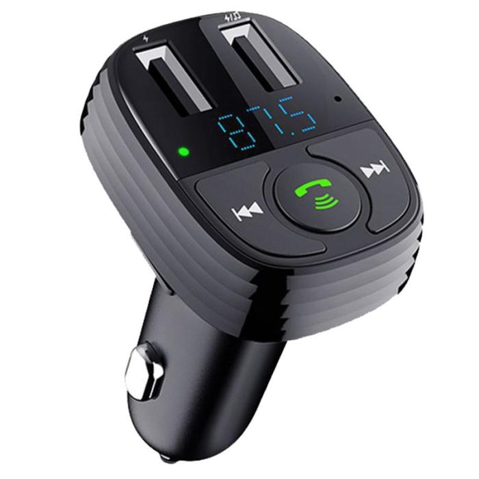 OEM - LOHEE S-11 FM-sändare med dubbla USB-portar, Bluetooth, svart