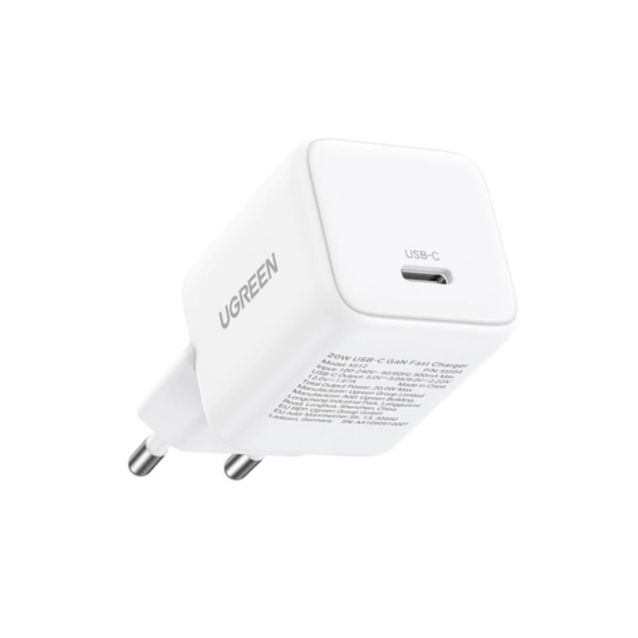 Ugreen - Ugreen GaN Snabbladdare 20W 1 x USB-C X512 - Vit