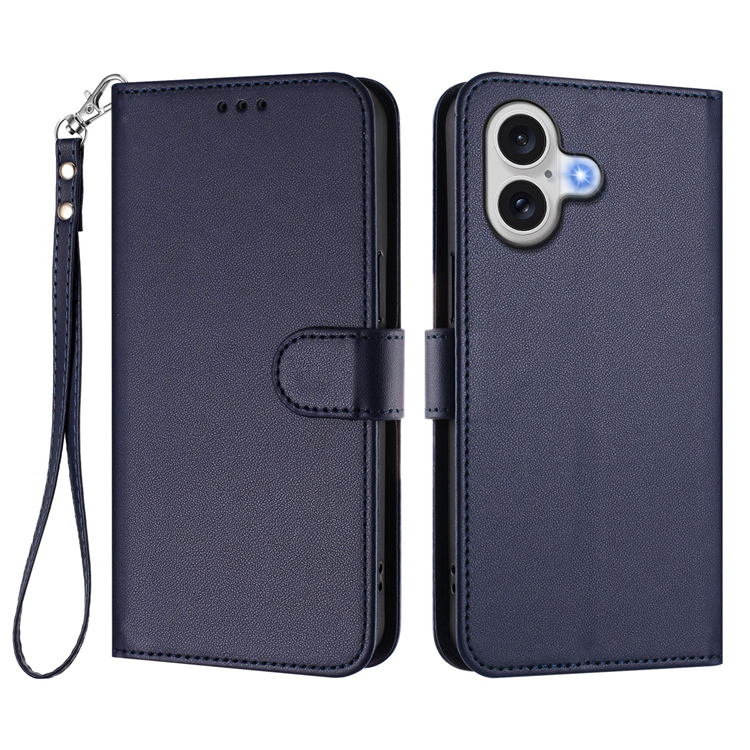 iPhone 17 Plånboksfodral Läder med Handledsrem - Blå | 2353 | AlltMobil