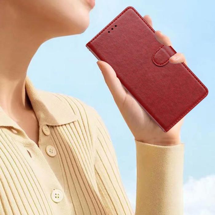 OEM - Samsung Galaxy A57 Plånboksfodral Konstläder Ställfunktion - Röd