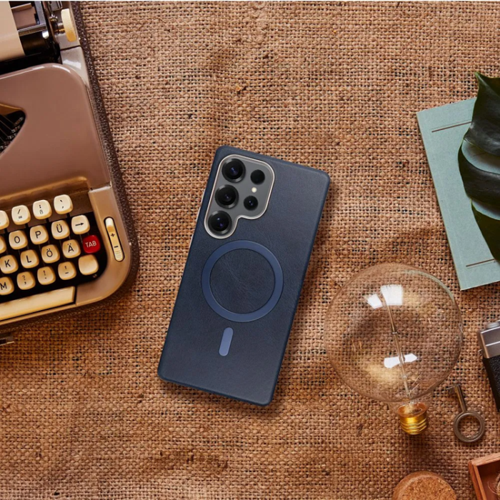 A-One Brand - Mobilskal För Galaxy A07 MagSafe Gentleman - Marinblå