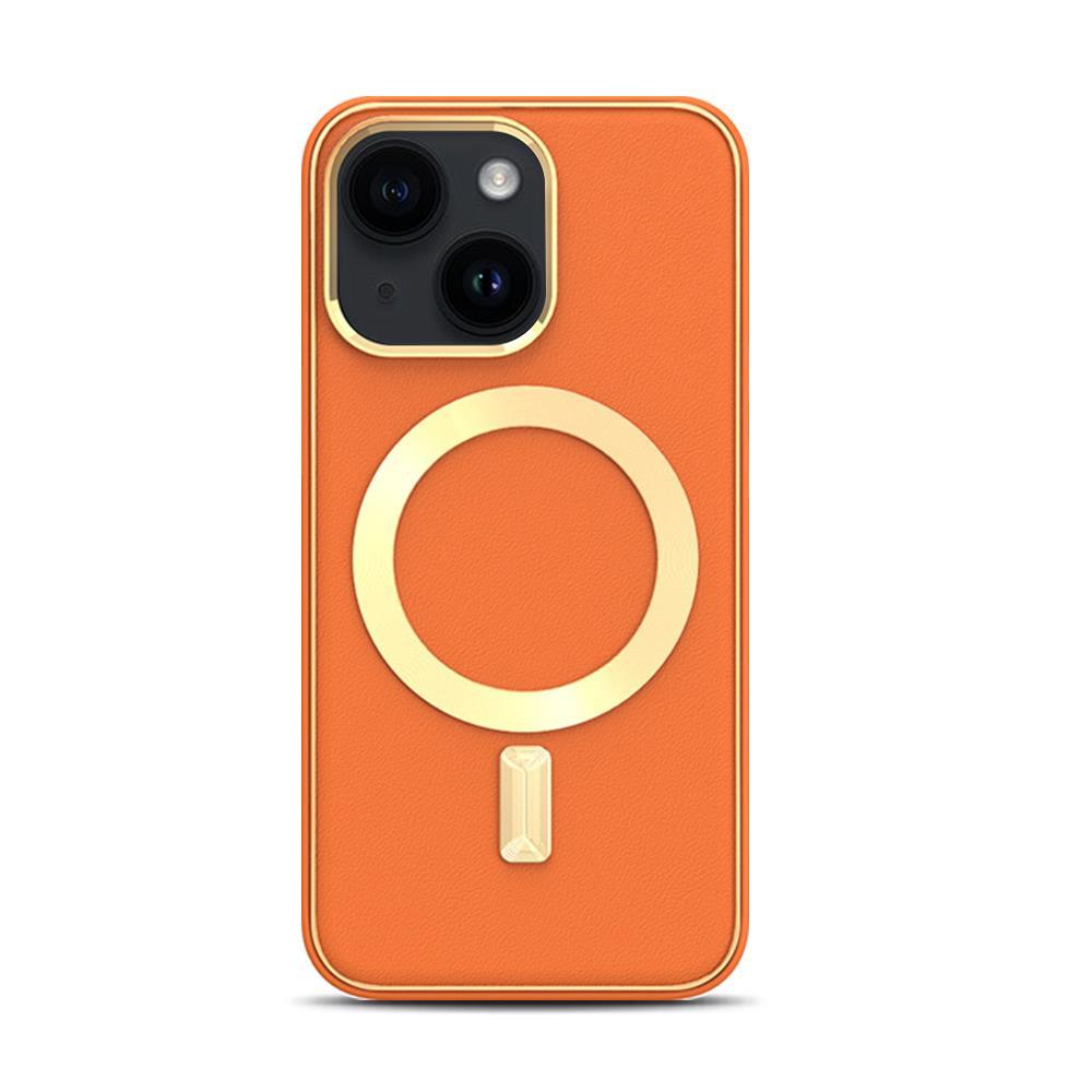 BOOM iPhone 14 Plus Magsafe Läderskal - Orange | 2353 | AlltMobil