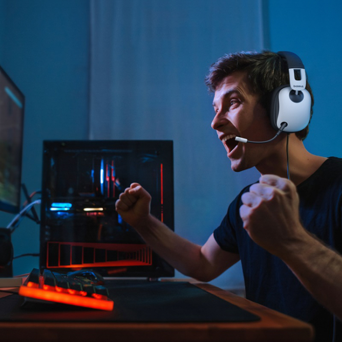 BASEUS - Baseus Trådbundna Over-Ear-Spelhörlurar GoPlay 1 Max - Vit/Svart