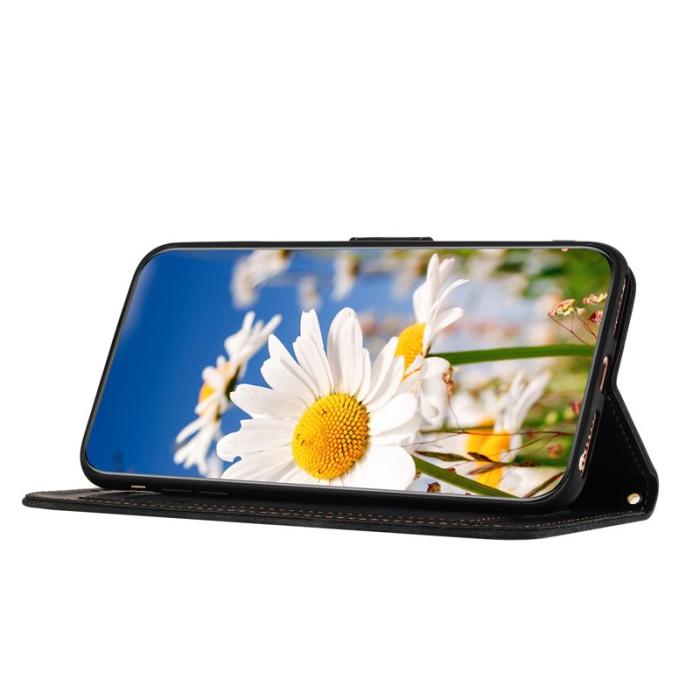 OEM - Mobilskal till Samsung Galaxy S26 Ultra PU Läder Blommönster - Svart