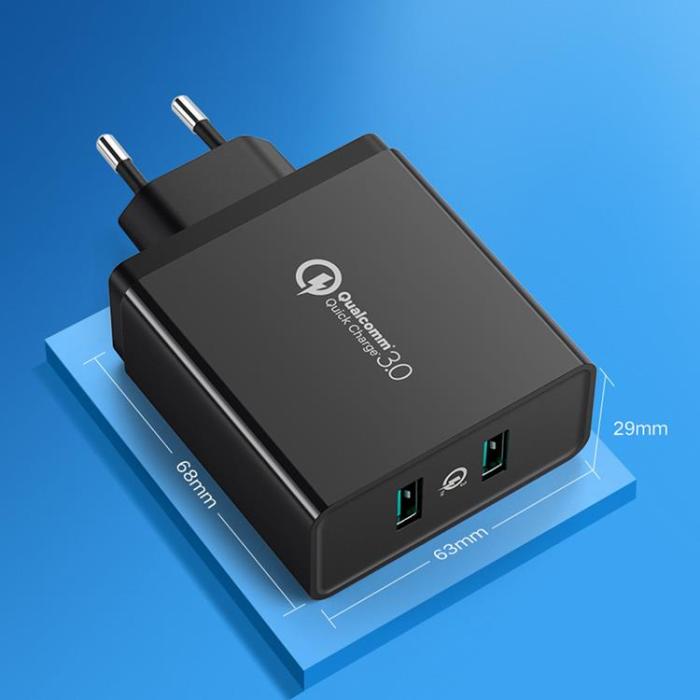 Ugreen - Ugreen Väggladdare 2xUSB-A 36W - Svart