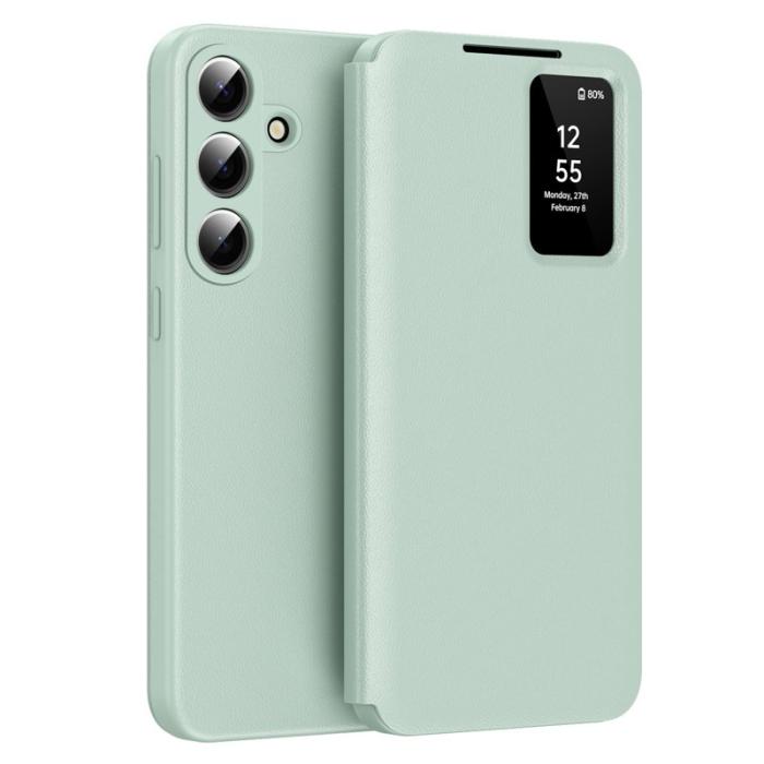 OEM - Mobilfodral för Samsung Galaxy S26 Plus Konstläder med kortfack - Ljusgrön
