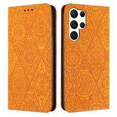 OEM - Pl&aring;nboksfodral f&ouml;r Samsung Galaxy S26 Ultra Konstl&auml;der St&auml;ll - Gul