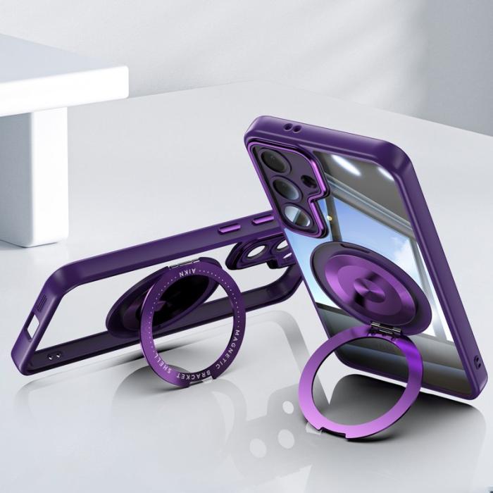OEM - Mobilskal för Samsung Galaxy S26 Magnetiskt PC + TPU med Ställ - Mörklila