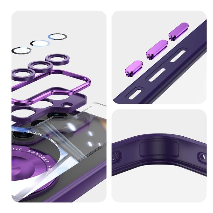 OEM - Mobilskal för Samsung Galaxy S26 Magnetiskt PC + TPU med Ställ - Mörklila
