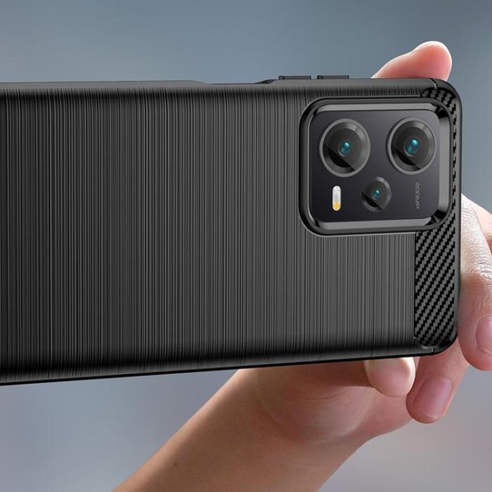 OEM - Xiaomi Redmi Note 12 Pro Plus Mobilskal Carbon Silikon - Svart