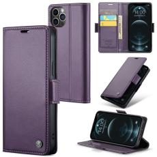 Caseme - CASEME iPhone 12 Pro Max Pl&aring;nboksfodral Konstl&auml;der RFID-Skydd Lila
