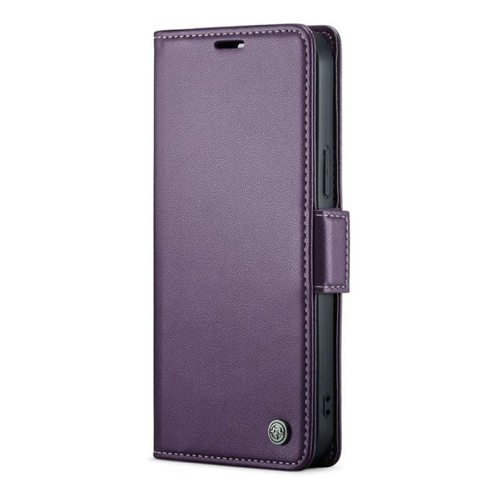 Caseme - CASEME iPhone 12 Pro Max Plånboksfodral Konstläder RFID-Skydd Lila