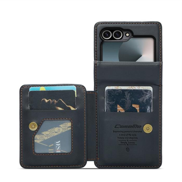 Caseme - CASEME C22 Mobilskal till Samsung Galaxy Z Flip7 FE 5G Läder Svart