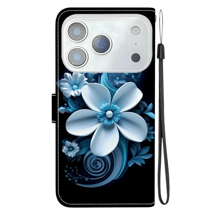 A-One Brand - iPhone 17 Pro Max Plånboksfodral Med Lanyard - Svart Orchid
