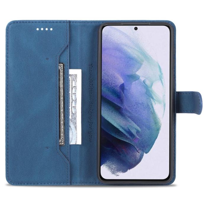 AZNS - AZNS Stand Samsung Galaxy S22 Plånboksfodral Konstläder - Blå