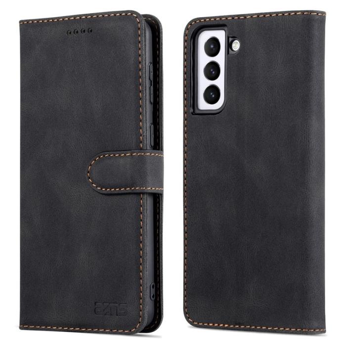 AZNS - AZNS Stand Samsung Galaxy S22 Plånboksfodral Konstläder - Svart