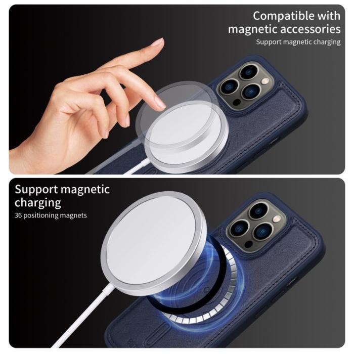 BETOPNICE - BETOPNICE iPhone 13 Pro Fodral KonstLäder - Blå