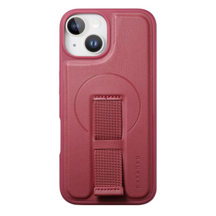 CASENEO - CASENEO iPhone 15 Plus Fodral KonstLäder - Röd