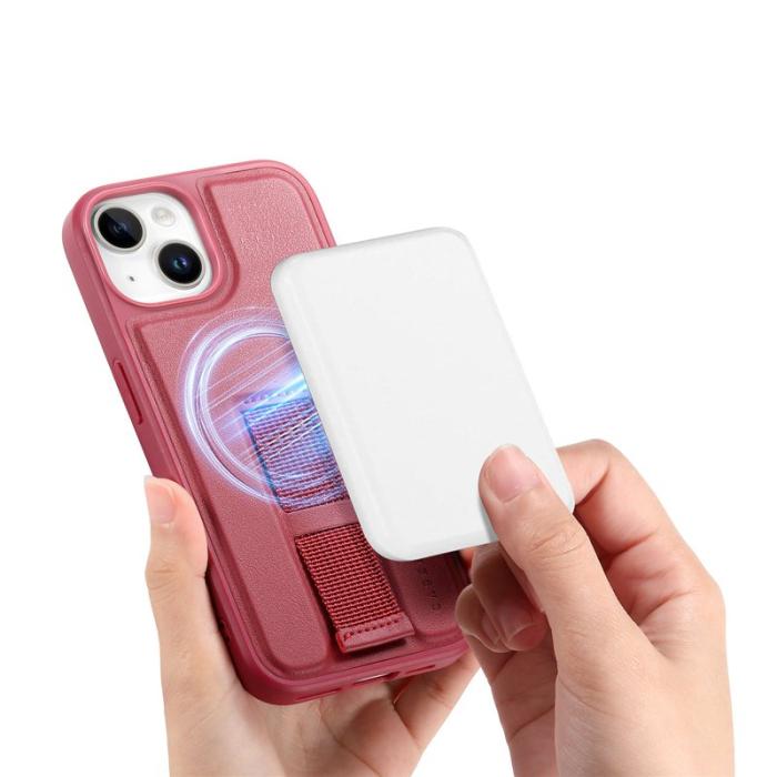 CASENEO - CASENEO iPhone 15 Plus Fodral KonstLäder - Röd