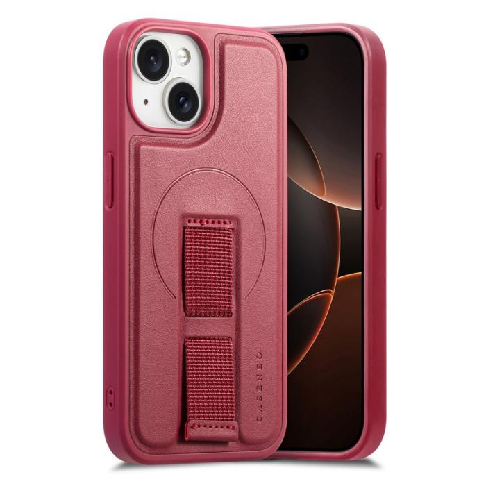 CASENEO - CASENEO iPhone 15 Plus Fodral KonstLäder - Röd
