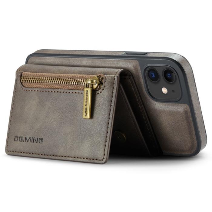 DG.MING - DG.MING iPhone 11 Konstläder Plånboksfodral med kortfickor - Brun