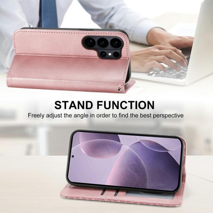 OEM - Xiaomi 17 Plånboksfodral Konstläder med Handledsrem - Roséguld