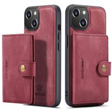 JEEHOOD - JEEHOOD iPhone 14 Plus Pl&aring;nboksfodral 2-i-1 Konstl&auml;der R&ouml;d