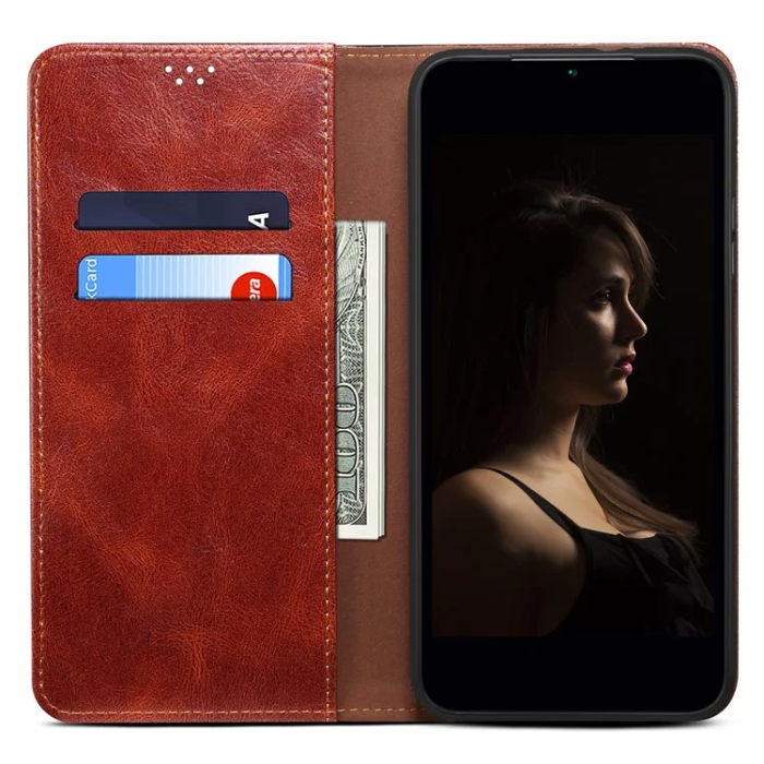 A-One Brand - Nothing CMF Phone 2 Pro Plånboksfodral Crazy Horse Texture - Brun
