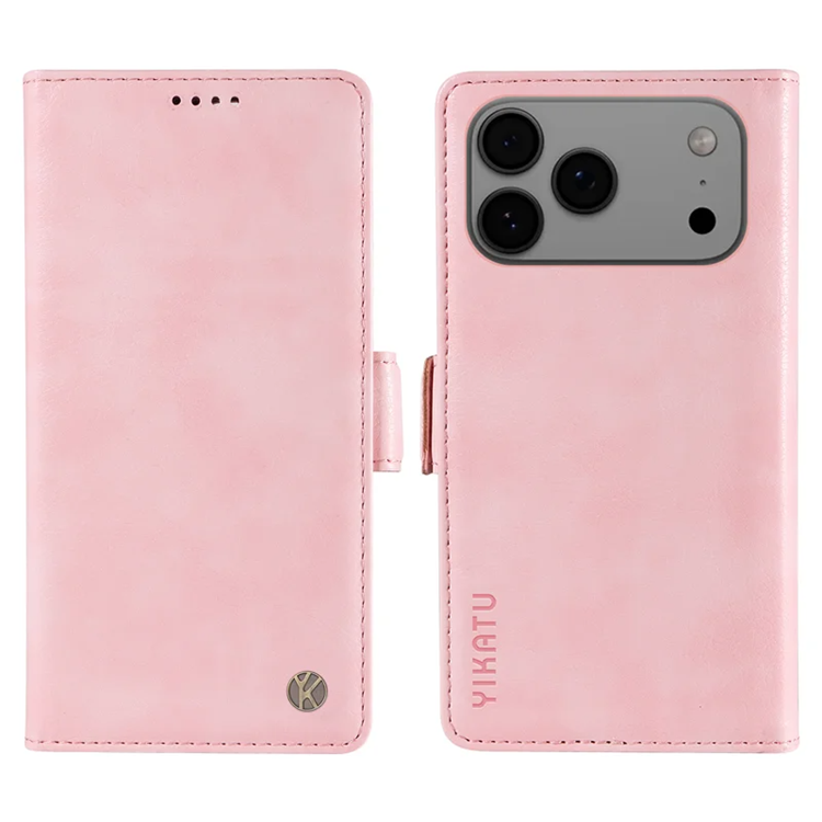 YIKATU iPhone 17 Pro Max Plånboksfodral Litchi Texture - Rosa | 2353 | AlltMobil