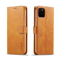 LC.imeeke - LC.imeeke iPhone 11 Pro Max Pl&aring;nboksfodral Konstl&auml;der - Brun
