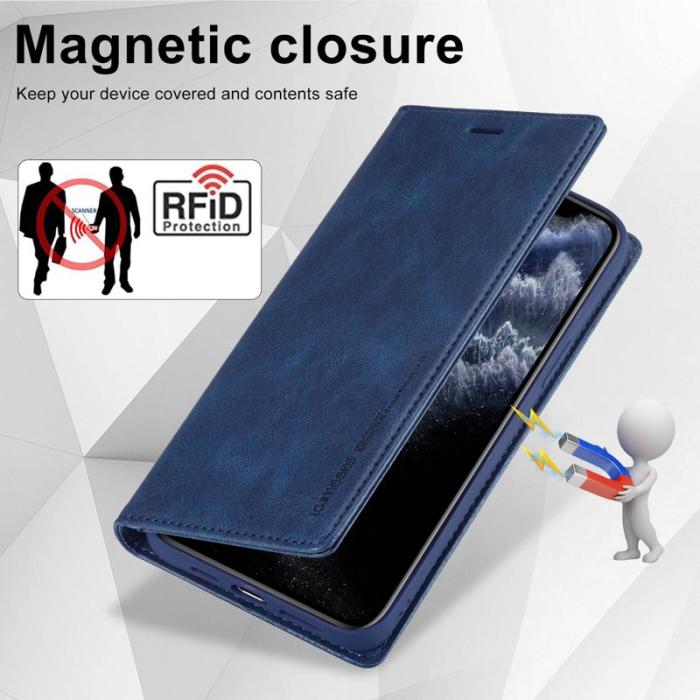 LC.imeeke - LC.IMEEKE iPhone 11 Pro Max Plånboksfodral Konstläder - Blå