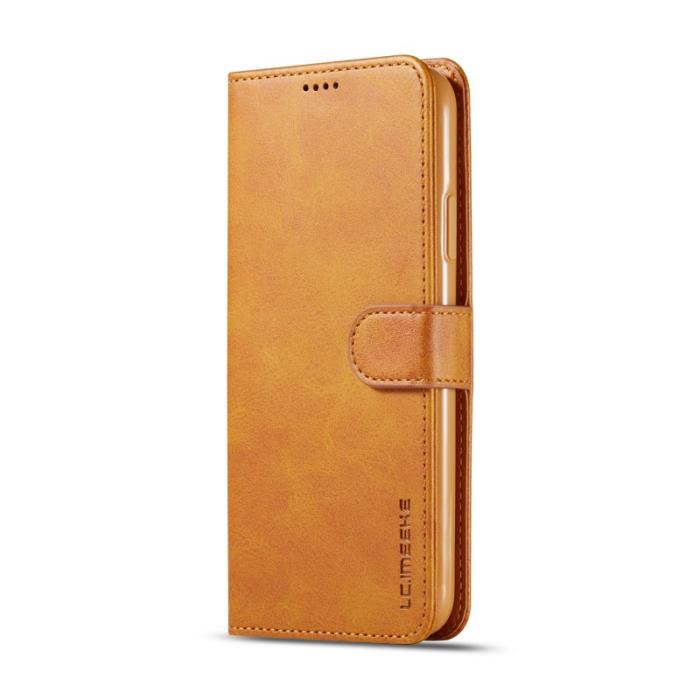 LC.imeeke - LC.imeeke iPhone 11 Pro Max Plånboksfodral Konstläder - Brun